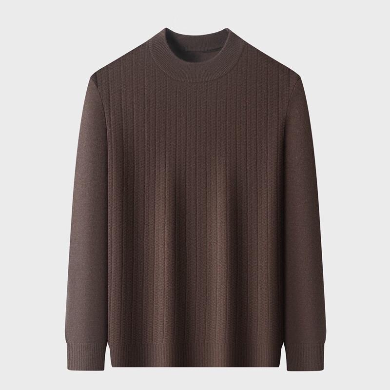 Yiliteng Men's Lambswool Blend Thickened Pullover Sweater