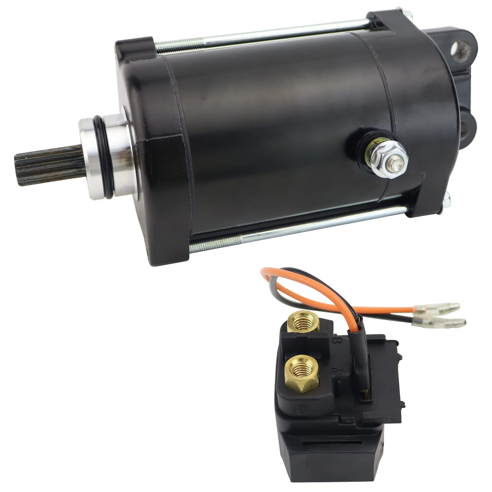 Starter Motor And Solenoid Relay For Yamaha WaveRunner VX1100 VX1100A VX1100B VX1100C 1052cc OEM NO.6D3-81800-00 6B6-81940-00-00 2 PCS