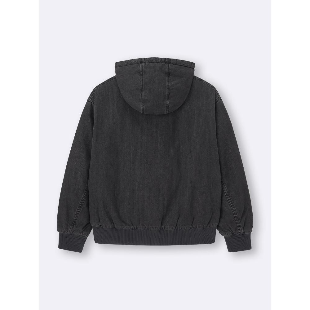 Gu Denim Padded Zip Up Parka