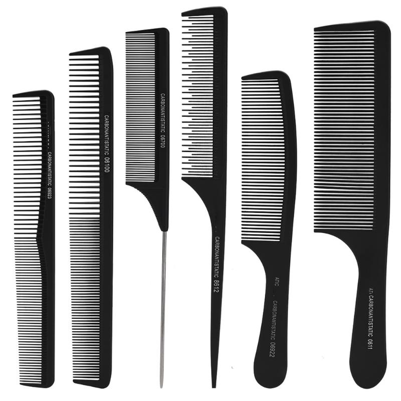 Hair Styling Comb Set,Professional Fine and Wide Tooth Comb Tail Combs Hairdressing Comb Set Hair Cutting Comb Set 1 чёрный