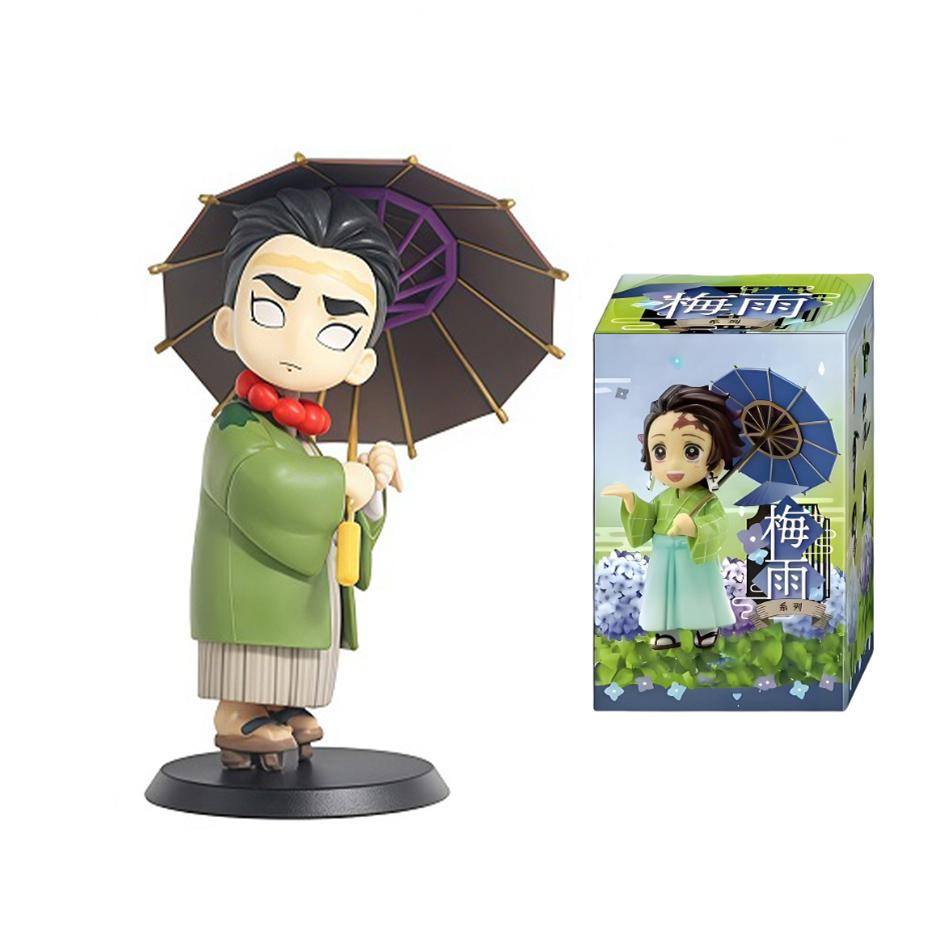 Demon Slayer blind box Plum Rain Series anime figure Tanjiro Kamado Nezuko Action Model Pvc Desktop Ornament Collection Toy Gift