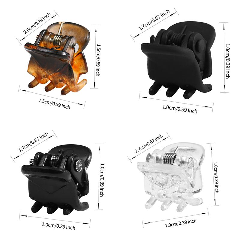 10Pcs/Lot Hair Claw Clips For Women 1.0 1.5Cm Small Black Brown Transparent Plastic Mini Claws Kids Hair Styling Accessories