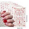 Valentine's Day Nail Art Stickers 3D Adhesive Red Heart Nail Decals Nail Supplies Nail Art Design Decoration Accessories