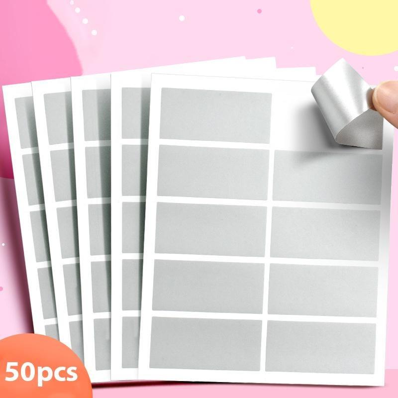 50/100/200Pcs Scratch Card Stickers Toy Scratch Tool Labels Surprise Self-adhesive Note Paper Rectangular DIY Gift Decorations
