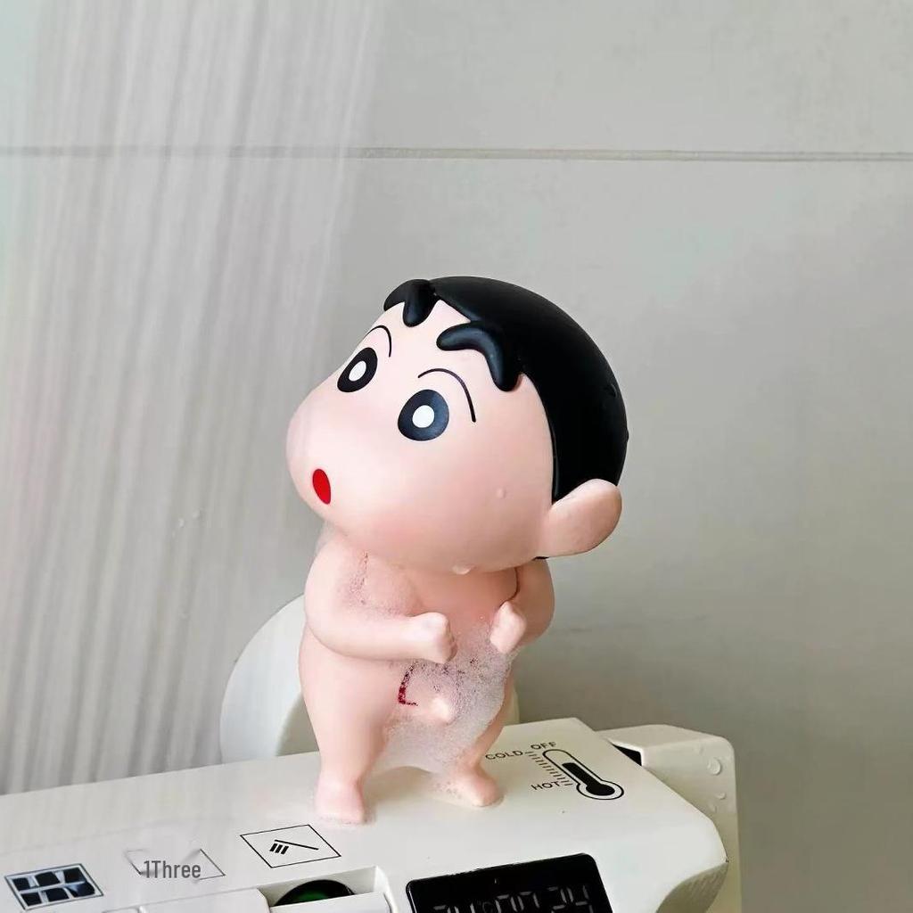Crayon Shin-chan Ornament: Cute Japanese Anime Bath Buddy Figurine for Trendy Desktop Decoration.