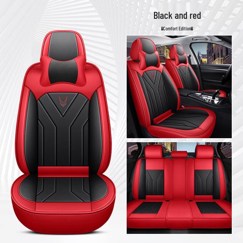 Universal Nappa Leather Car Seat Cushion and Cover - All-Season Full Surround Design
