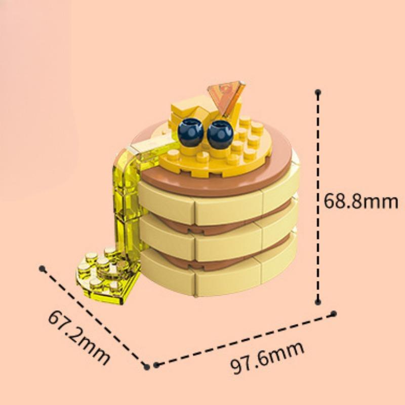 Adorno de pastel de té de la tarde con registro de comida, rompecabezas para niños, juguetes de bloques de construcción