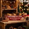 2D Flat, 2D Flat Wooden Sign with a Festive Design, Suitable for the Kitchen, Showcasing Homemade Christmas Cookies from Gingerbread Lane, Available D