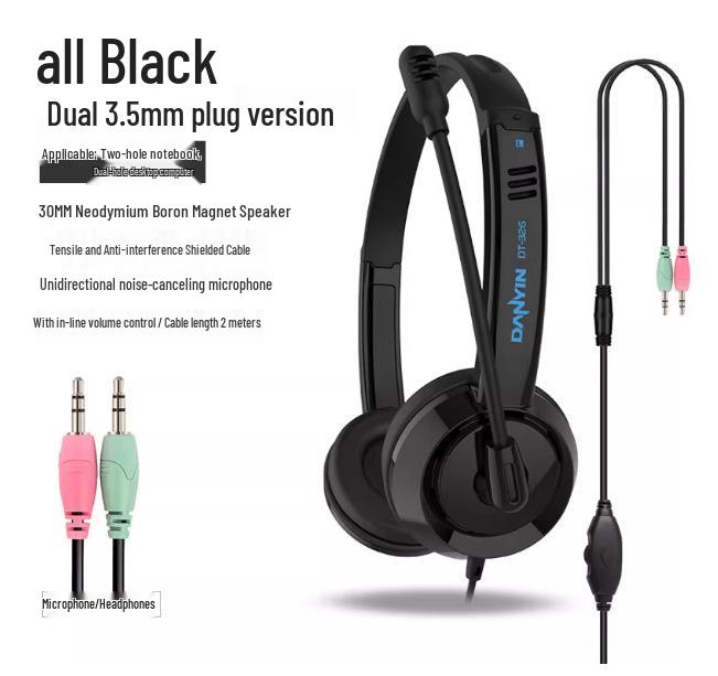 

Dianyin DT-326 Over-Ear Gaming Headset with Mic and Long Cord for Computer, Laptop, and Mobile Phone.
