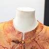 New Chinese Style Printed Stand Collar Shirt for Middle-aged Women