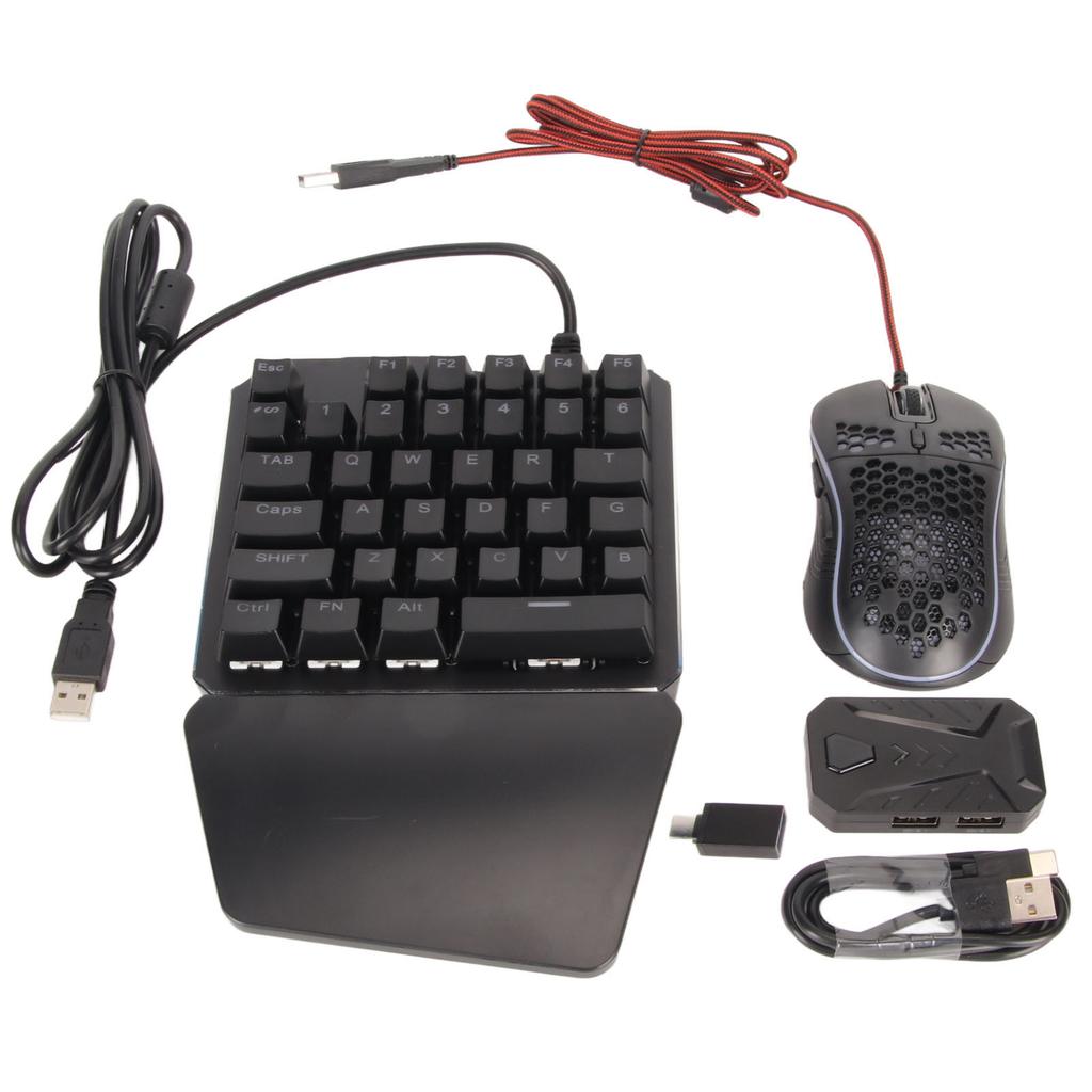 Keyboard Mouse Converter Set Wired RGB Mechanical Keyboard Mouse Adapter Combo for PS5 for PS3 for P