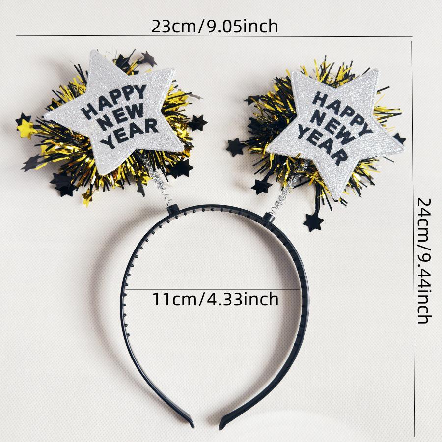 Festive Five-Pointed Star Headband – Colorful Gold & Silver for Christmas & New Year Celebrations