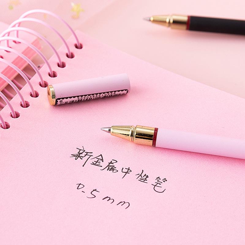 Korean Simple Metal Black Gel Pen - Student & Office Signature Stationery Gift