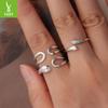 Personalized Minimalist Feng Shui Drop Open Ring Collection, Classic Fashion Men'S And Women'S S925 Sterling Silver Ring