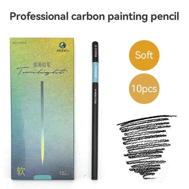 

Professional Charcoal Pencils Set for Drawing Sketching Shading Blending 10/12pcs Artists Wooden EX-Soft Medium Hard Pencils