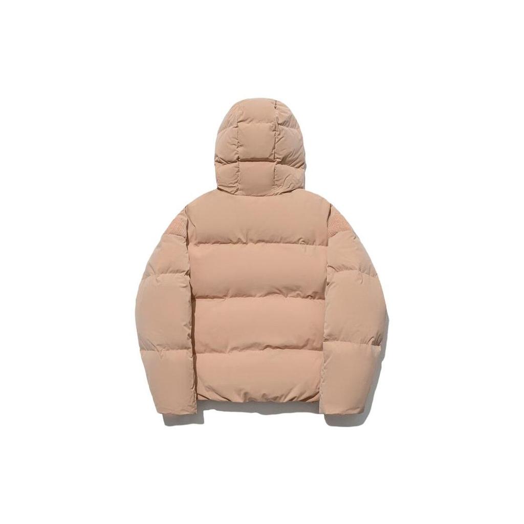 Li Ning Solid Color Zipper Hooded Long Sleeve Down Jacket Women Outerwear Brown AYMT038-4