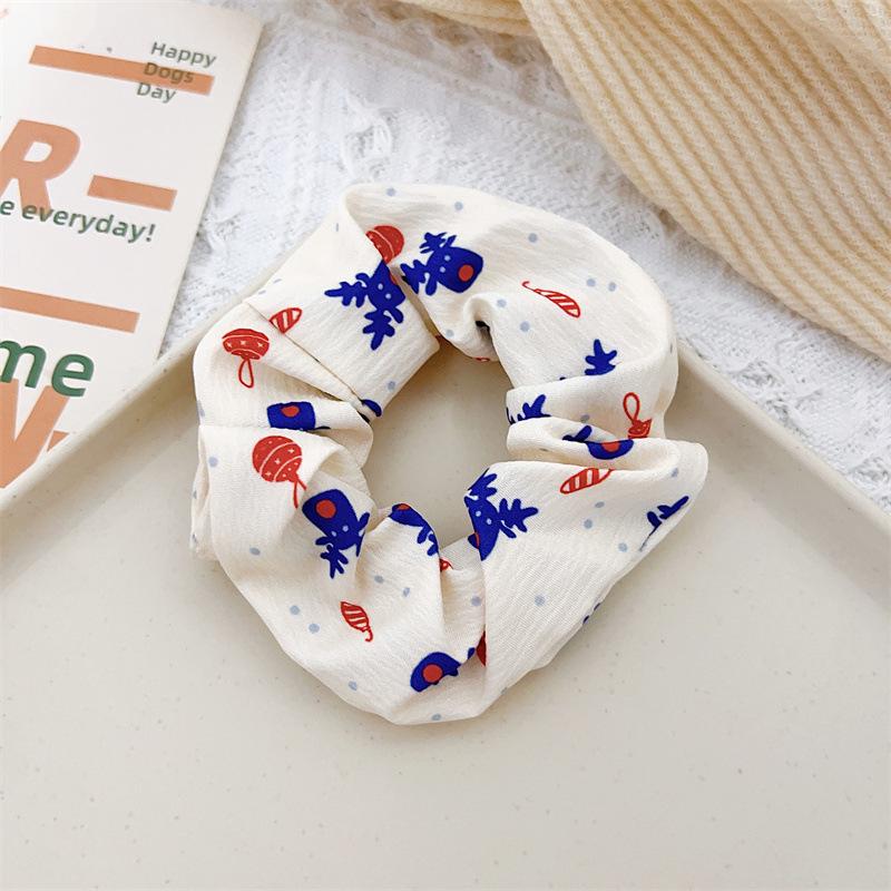 Christmas Style Updo Hair Tie with Cartoon Fabric