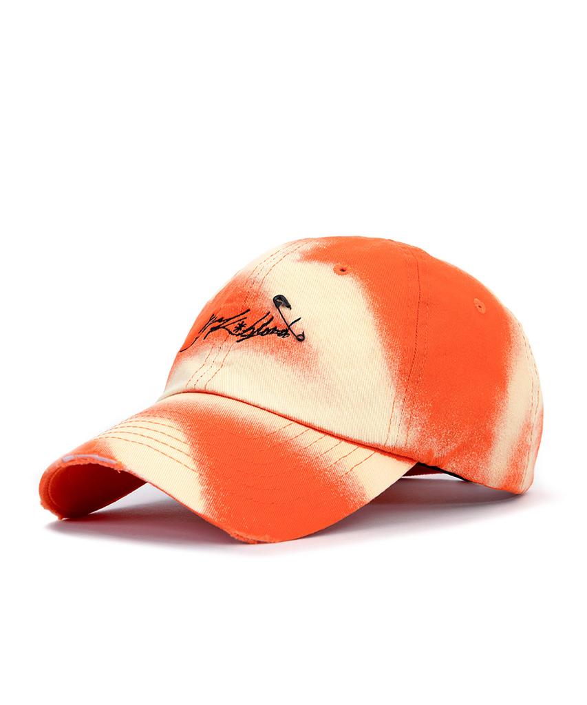 BLACKBLOND Bibbidi Horizon Bleached Script Logo Cap (Orange)