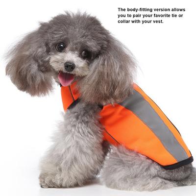 Polyester Thin Fabric Reflective Dog Vest Fluorescent Orange Dog Safety Jacket  Daily Outdoor Trip