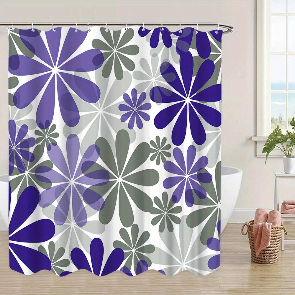 

1Pcs Abstract Purple, Green And Blue Floral Shower Curtain, Polyester Fabric, Machine Washable, Suitable For Bathroom Decoration W60H190(CM)-1 Pcs