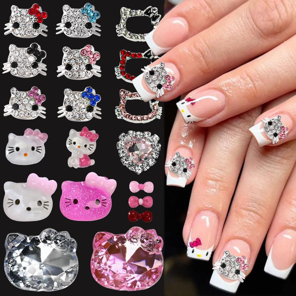 Hello Kitty Strass-Nagelkunst Legierungszubehör