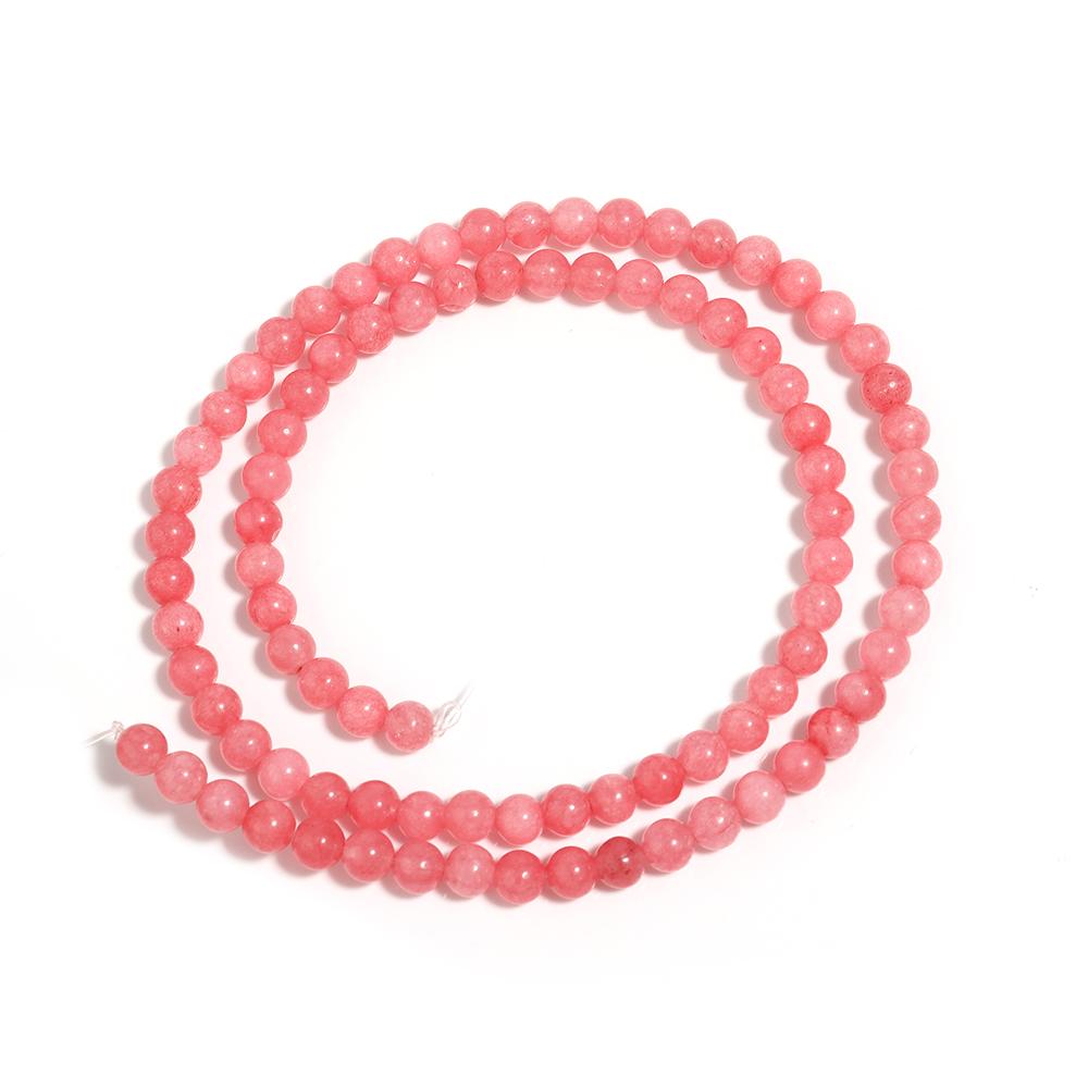 1 Strand Natural Pink Chalcedony Stone Beads Round Loose Spacer Stone Beads For Jewelry Making DIY Necklace Bracelet Accessories