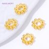 Cuentas Espaciadoras de Copo de Nieve Chapadas en Oro de 18K de 7 mm x 2 mm, Cuentas Sueltas de Latón Para Hallazgos de Joyería, Separador Para Cuentas, Suministros Para Joyería