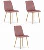 Lava Chair - Pink Velvet / Wood Color Legs X 3