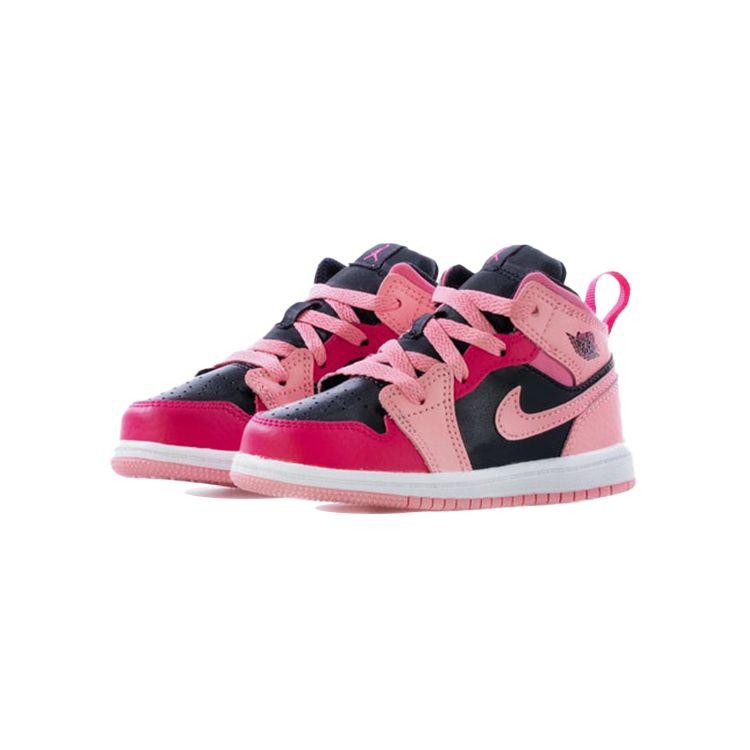 Zapatillas de Bebé Air Jordan 1 Mid TD Coral Chalk Rosa Rush-Rosa Negro 640735-662