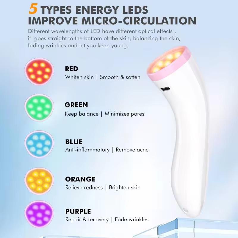 LED Skincare Rejuvenation Device: Red & Blue Light Therapy for Home Use