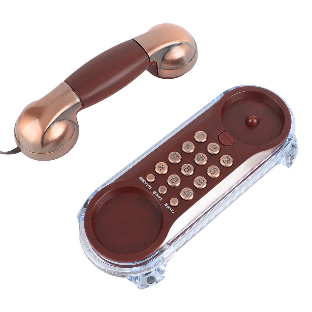 Antique Retro Wall Mounted Telephone Corded Phone Landline Fashion Telephone Bronze