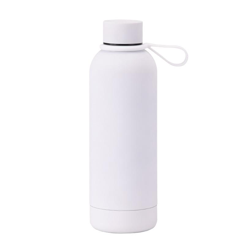 500 ml Edelstahl-Thermoskanne mit kleiner Öffnung, tragbare Outdoor-Sport-Wasserflasche mit Silikongriff, Kaffeetasse
