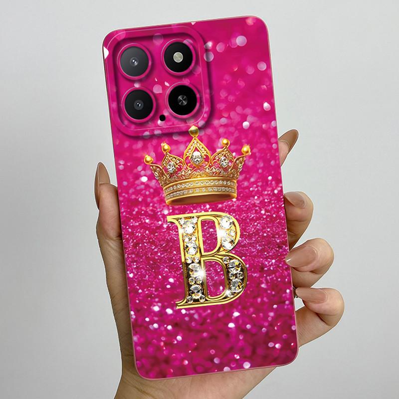 Casing For Honor X5b 2024 Phone Case Crown Letters Silicone Soft Full Protective Back Cover For HonorX5b X 5b+ Plus Coque Fundas