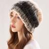 Spring and Autumn Warm Ear Protection Big Head Circumference Wool Knitted Pile Hat Woman