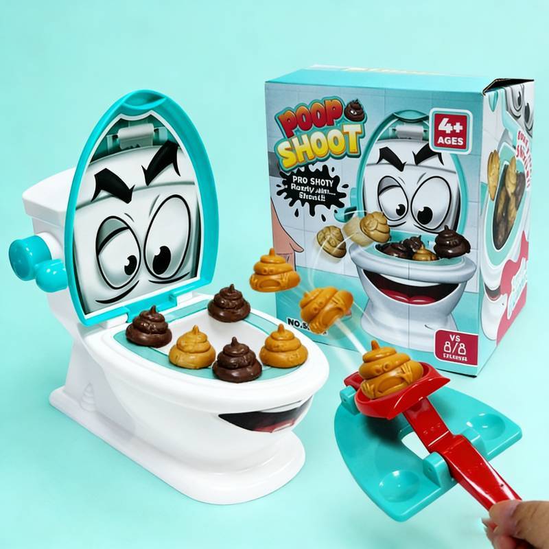Poop Shoot Toilet Game Toy With Ejecting Feces For Parent Kids Indoor Play Fun