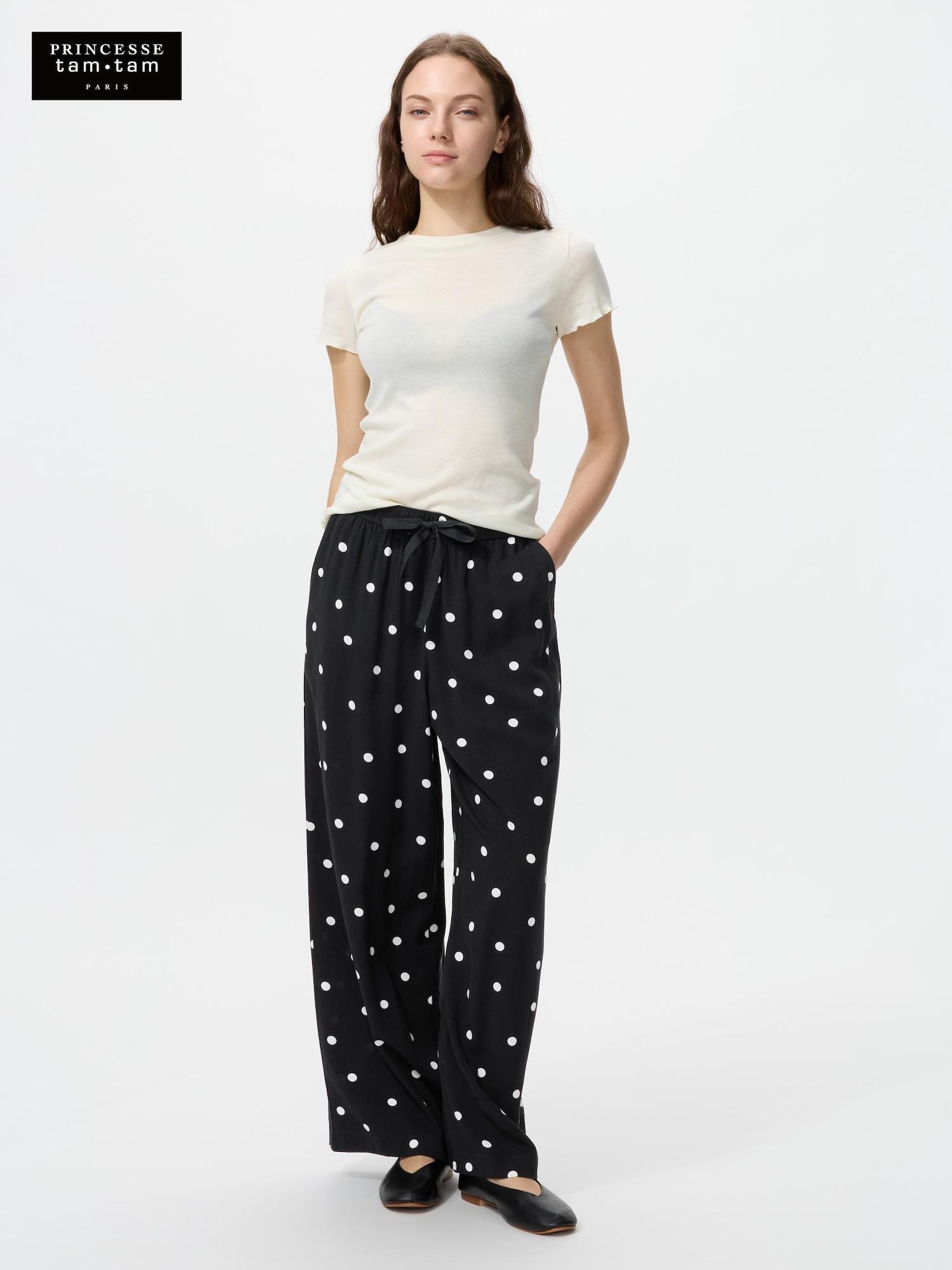 Длинные брюки Uniqlo Japan Rayon Print 09 BLACK/S