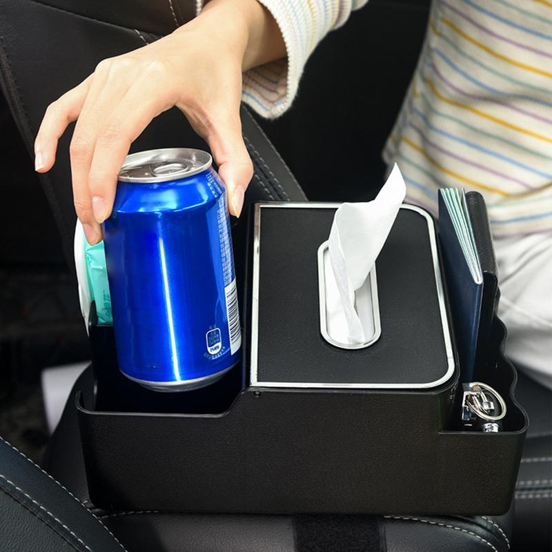 Between Seat Car Organizer Car Cup Holder Tray Multifunctional Vehicle Console Seat Cell Phone Drinks Holder With Side Pocket