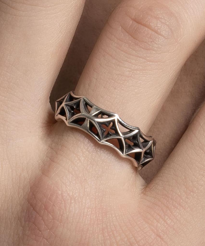 Vivus Ventana Edge Antique Silver Ring