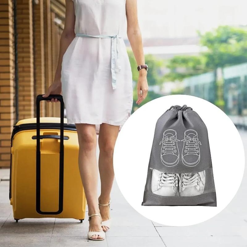 Non-Woven Shoe Storage Bags Portable Travel Shoe Dust Bags Organizer Pouch Packing Bag for Shoes Storage Organizers