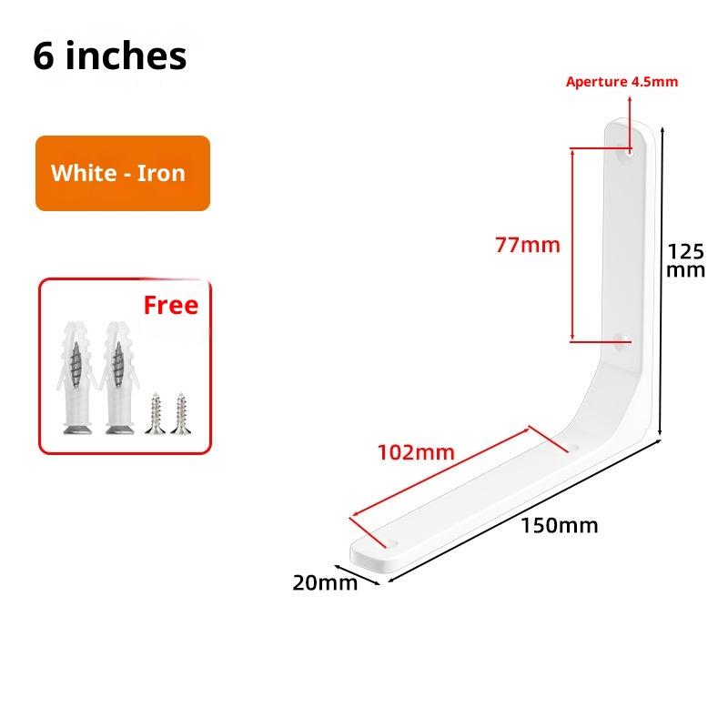 

1 шт. Кутові кронштейни Промисловий плаваючий кронштейн для полиці Товстий Надміцний Настінний кронштейн для полиці White 150X125MM