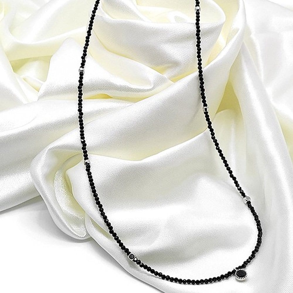 Slim Raw Black Spinel Necklace