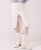 Peullaseukeu Vegan Leather Slit Long Skirt-Iv