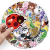 50 Cartoon Animal Graffiti Stickers Cute Hand-drawn Simple Drawing Hand-door Decorative Water Cup Computer Mobile Phone Case Stickers