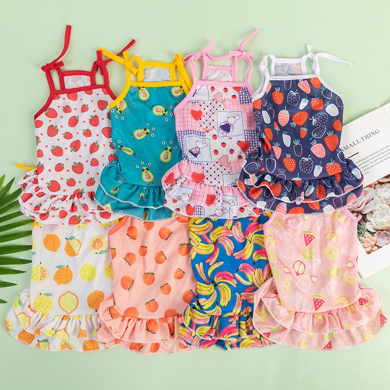 Spring/Summer Pet Suspender Dress for Dogs and Cats - Bichon & Teddy Print
