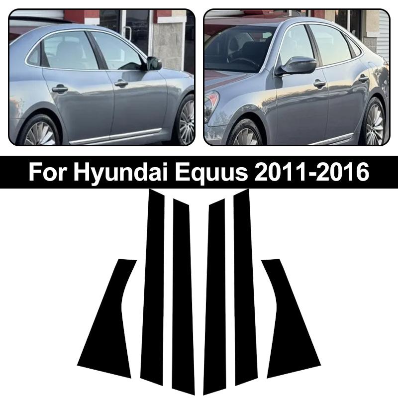 6 Stück Auto Fenster Tür Säule Deal B C Säule Säulenabdeckung Verkleidung Aufkleber Passend für Hyundai Equus 2011-2016 Außen Säulenverkleidung