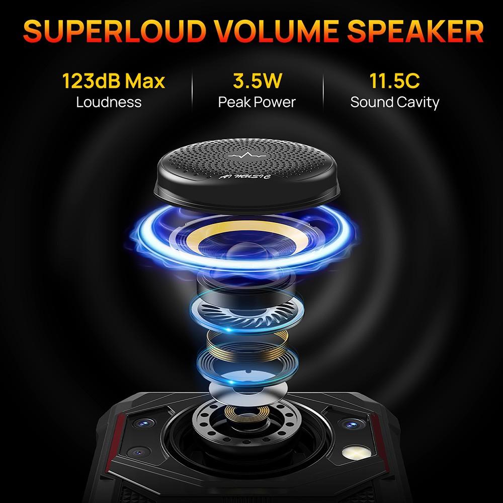 FOSSiBOT F101 Rugged Smartphone, 4GB+64GB, AI Triple Camera, 123dB Speaker, 10600mAh Large Battery, Android 12