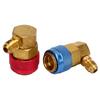 2 Pcs AC Quick Coupler Connector Manifold Fluoride Converter Adapter for R134a System Car