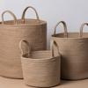 Spacious Handwoven Cotton Rope Basket Delicate Cotton Rope Large Woven Basket Versatile Home Organization Stand Holder