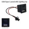 Dual Port USB C Charging Power Socket Double Layer Female Base Fast Charging with USB Reading Lamp for Travel Use