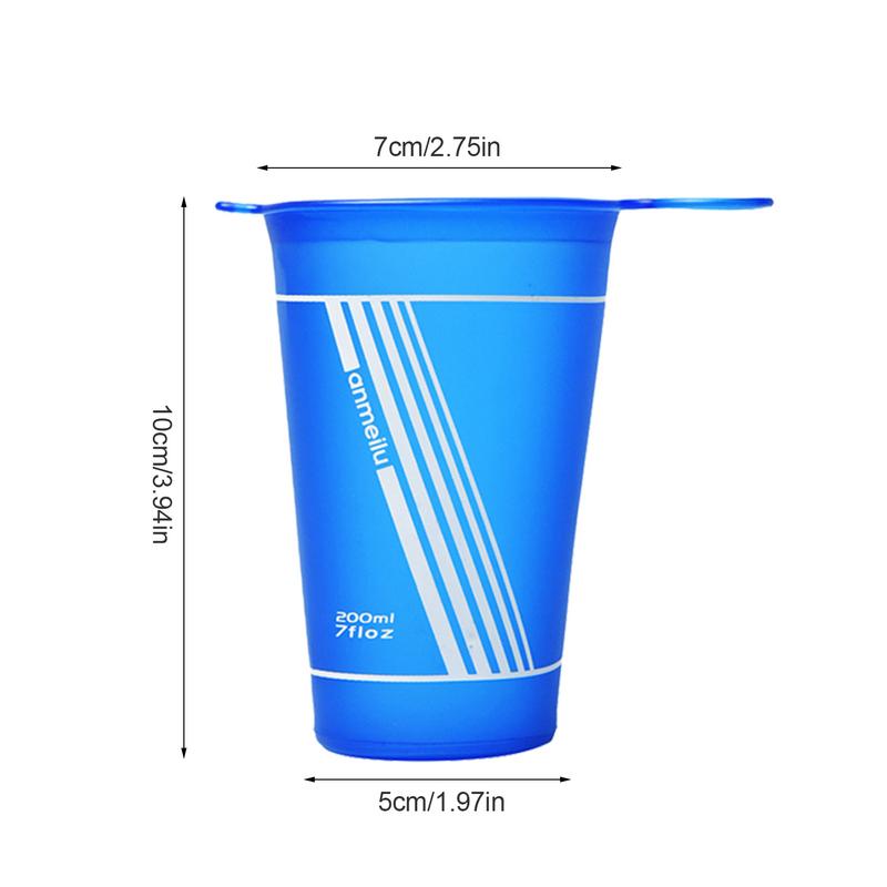 200ML foldable water cup for Outdoor Sports Marathon Running Folding Portable TPU Soft Water Bottle BPA Free Sports Drinking Cup